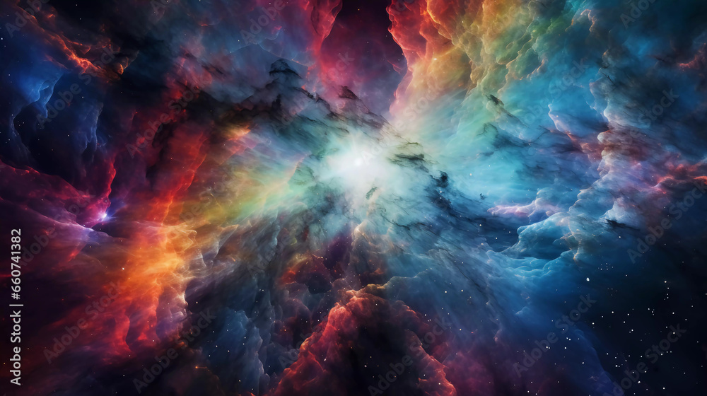 Cosmic Galaxy Nebula Center Space Art Hubble Photography Astronomical Phenomenon Supernova Colorful Universe Design