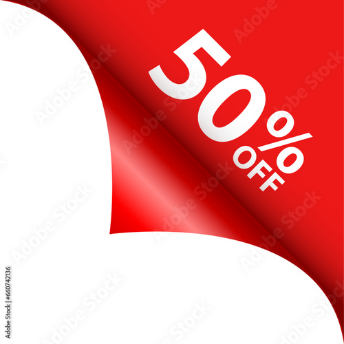 Curled corner 50% off