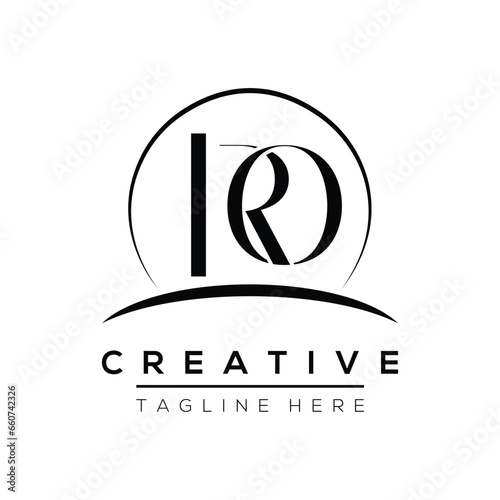 RO letter logo design template elements. RO letter vector logo.