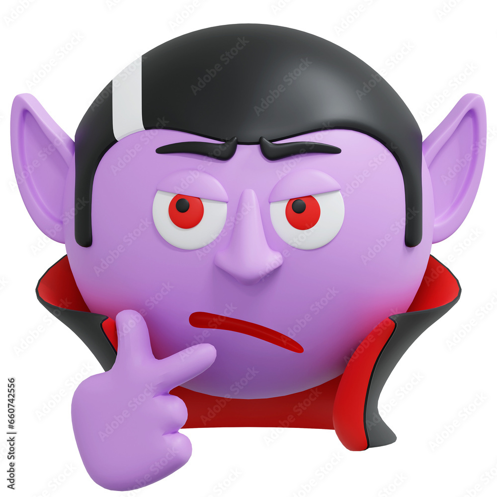 curious vampire emoticon 3d icon illustration curious vampire emoticon 3d icon illustration