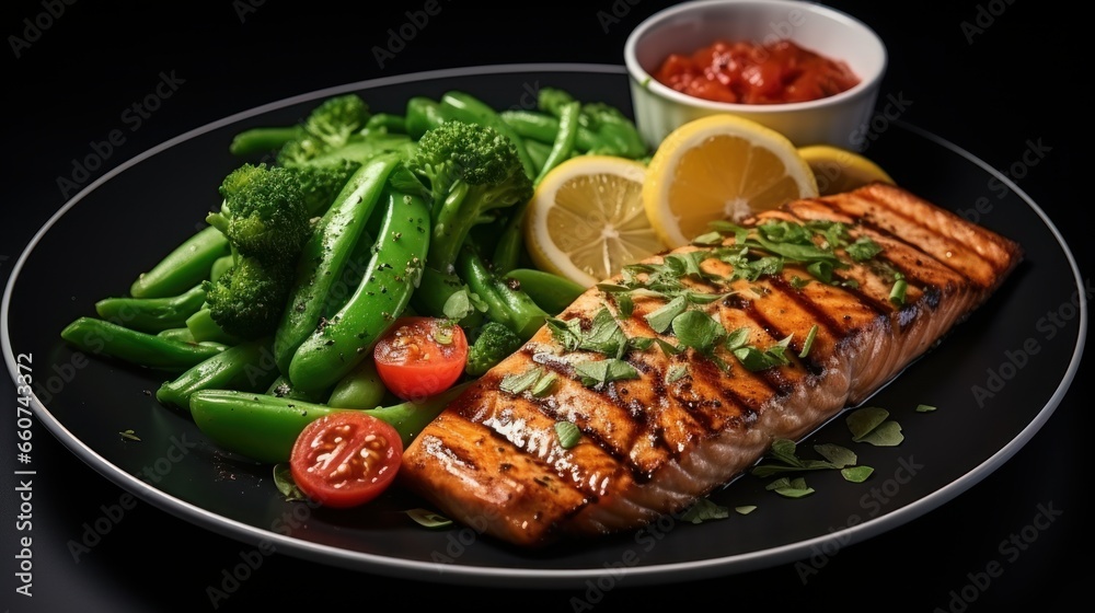 grilled chicken with vegetables
