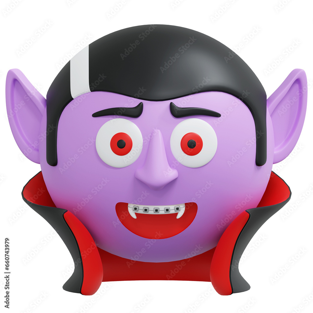 smilling tooth brace vampire emoticon 3d icon illustration smilling tooth brace vampire emoticon 3d icon illustration