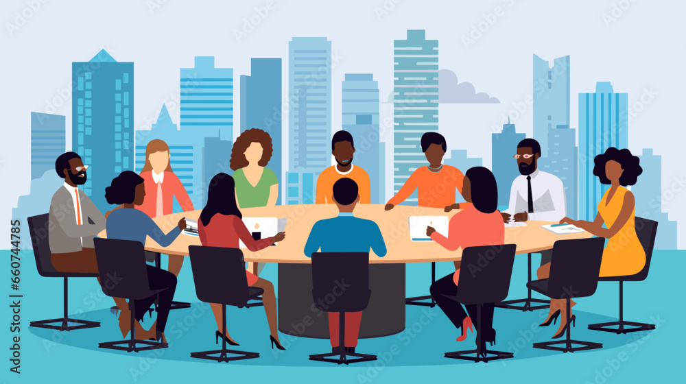 Concept vector illustration of business meeting. Concept vector illustration of business meeting.