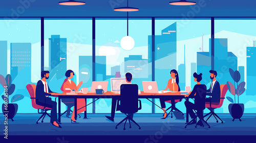 Concept vector illustration of business meeting.