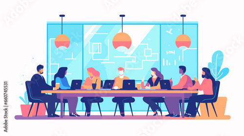 Concept vector illustration of business meeting.