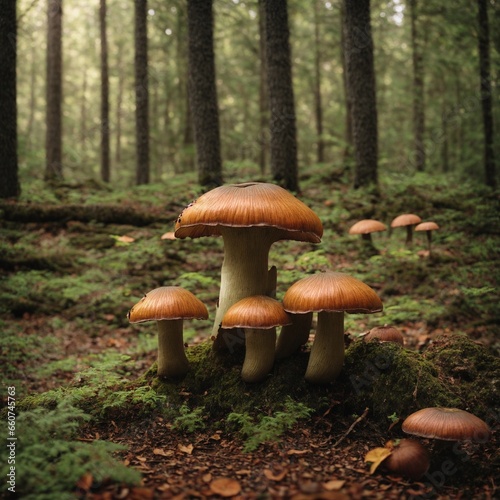mushrooms in the forest floor cinematic