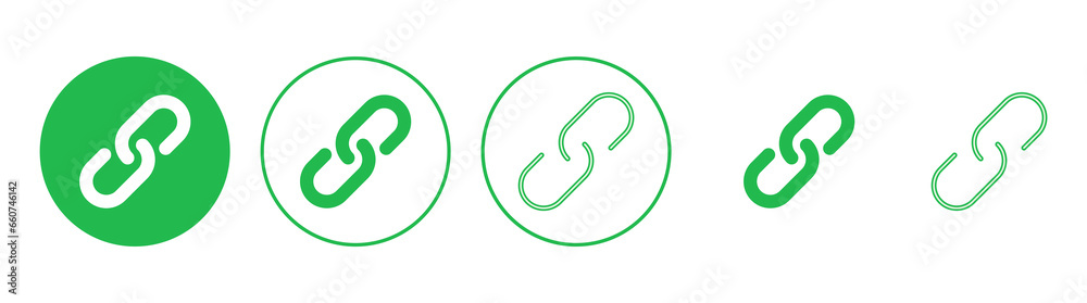Link icon set. Hyperlink chain symbol. Link icon set. Hyperlink chain symbol.