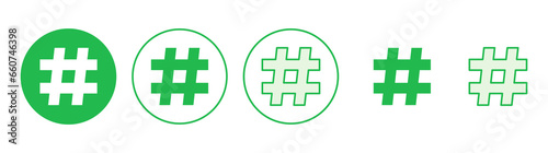 Hashtag icon set. hashtag symbol