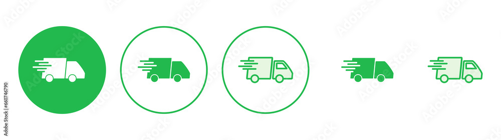 Fast shipping delivery truck icon set. Delivery truck icon. fast delivery icon Fast shipping delivery truck icon set. Delivery truck icon. fast delivery icon