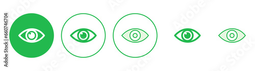 Eye icon set. Eye vector icon. Look and Vision icon.