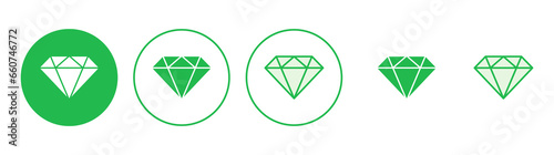Diamond icon set. diamond gems vector icon.