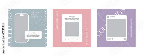 modern, simple, trendy web and app frame design template illustration set.