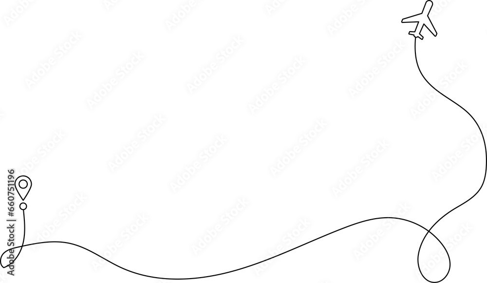 Airplane routes line