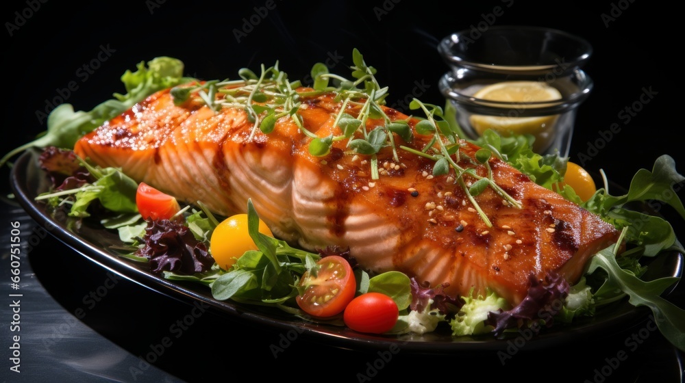 grilled salmon with vegetables grilled salmon with vegetables