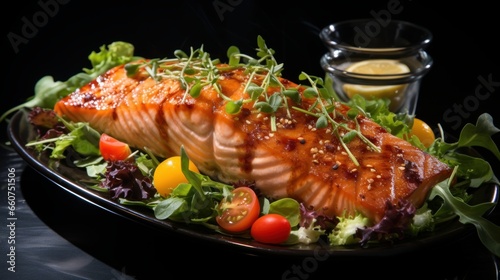 grilled salmon with vegetables