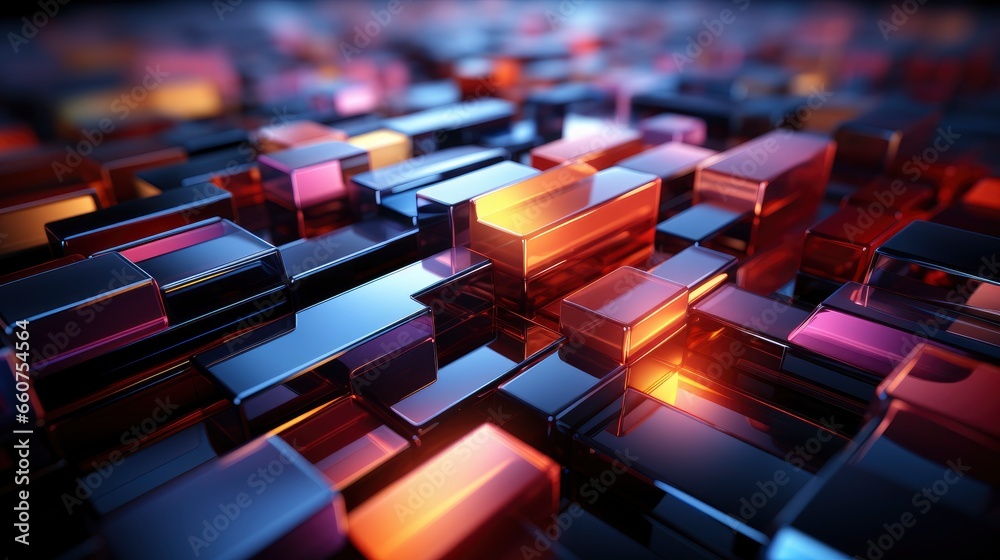Obraz premium Abstract background with geometric neon shapes , HD, Background Wallpaper, Desktop Wallpaper