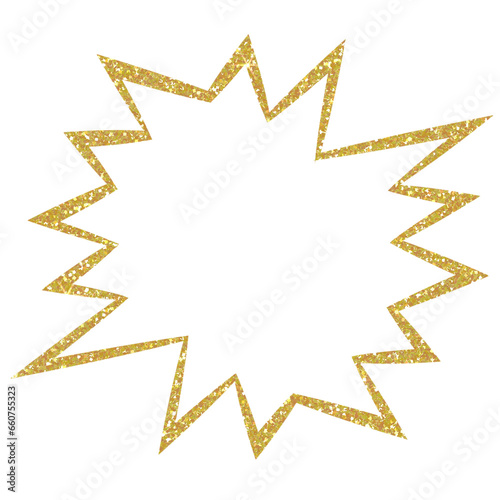 Golden  comic speech bubble. Design for decorating,background, wallpaper, illustration.