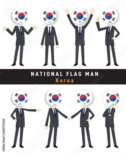 韓国の国旗を擬人化したキャラクターセット
