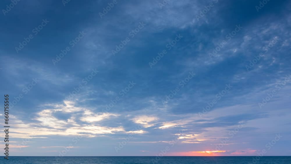 Beautiful cloudscape over the sea, sunset time lapse shot Beautiful cloudscape over the sea, sunset time lapse shot