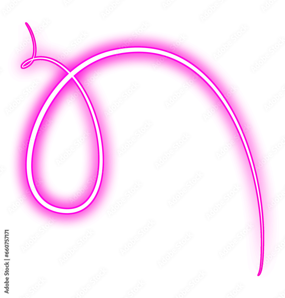 Pink Glowing Neon Swirl Light Design Element Pink Glowing Neon Swirl Light Design Element