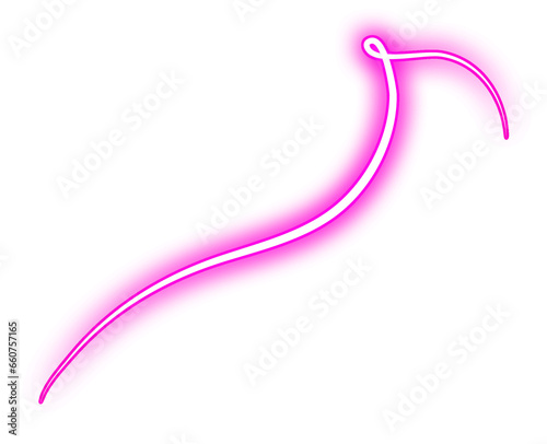 Pink Glowing Neon Swirl Light Design Element
