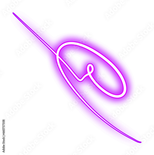 Purple Glowing Neon Swirl Light Design Element