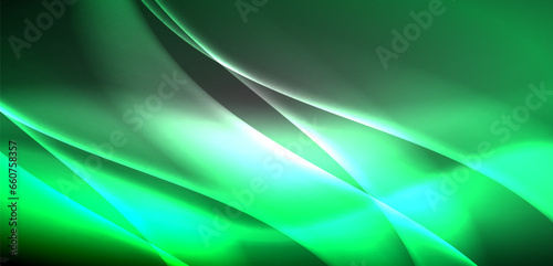 Neon-lit waves surge across background, mesmerizing dance of luminescence and motion. Dynamic backdrop captures essence of energy and modern aesthetics