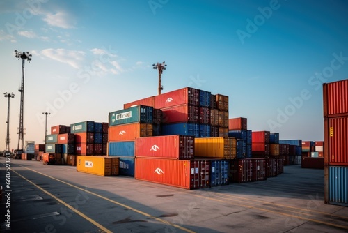 Global business logistics import export background and container cargo freight ship transport concept