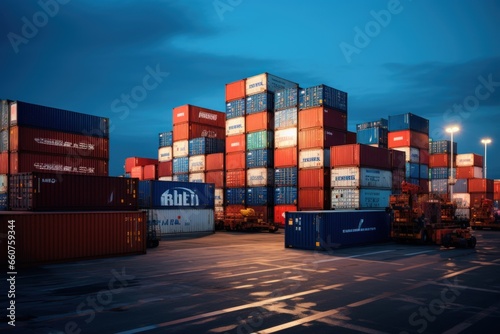 Global business logistics import export background and container cargo freight ship transport concept