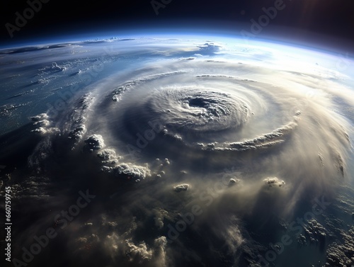  hurricane forming on Earth, spaceship
