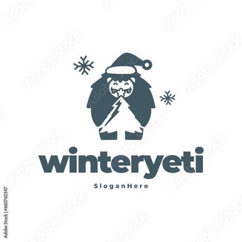 yeti mascot logo vector
