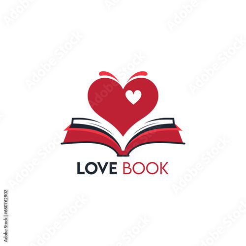 Love Book Logo Design Idea and Concept template