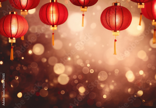  chinese new year background with lanterns
