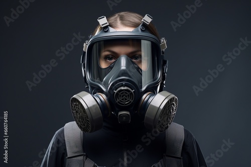 man in gas mask, Generative AI
