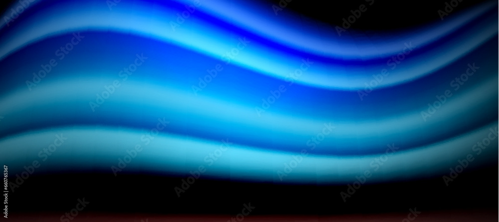 Obraz premium Rainbow color wave lines on black. Techno or business abstract background for posters, covers, banners, brochures, websites