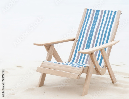 Beach Bench on a Clean Plain White Background