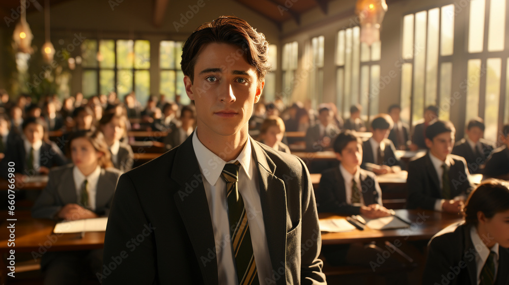High school student engaging in discussion during class UHD wallpaper Stock Photographic Image High school student engaging in discussion during class UHD wallpaper Stock Photographic Image