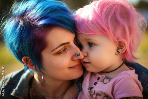 Lesbian Mother at the park - ai generated