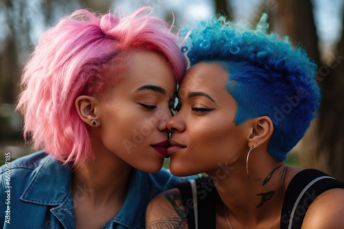 Lesbians at the park - ai generated