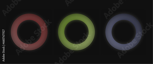 modern neon circle element vector illustration, glowing circle line strip, good for element, graphical resource, background