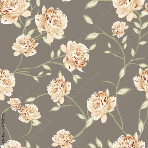 seamless vector flower design pattern on background