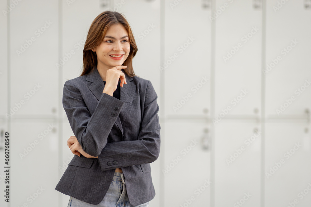 Asian business woman standing in office for meeting and business woman happy Smiling woman executive manager, for working Asian business woman standing in office for meeting and business woman happy Smiling woman executive manager, for working