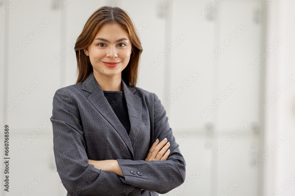 Asian business woman standing in office for meeting and business woman happy Smiling woman executive manager, for working Asian business woman standing in office for meeting and business woman happy Smiling woman executive manager, for working