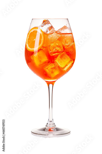 Alcoholic Aperol Spritz Cocktail in glass on a white background PNG