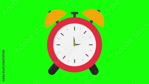 2D Animation of money reminder alarm on smart watch Isolated On Green Background