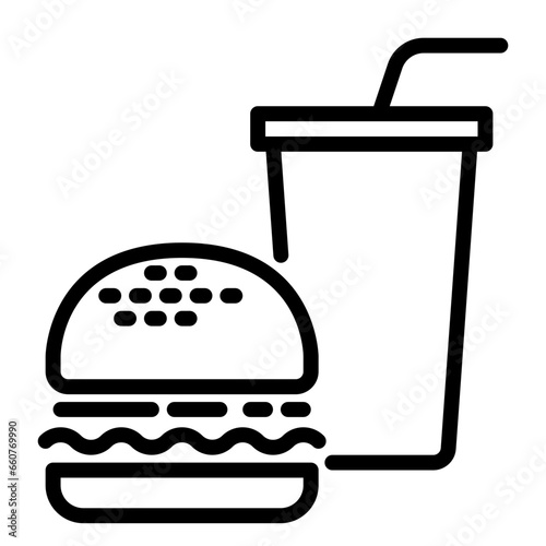 Junk food icon, line icon style