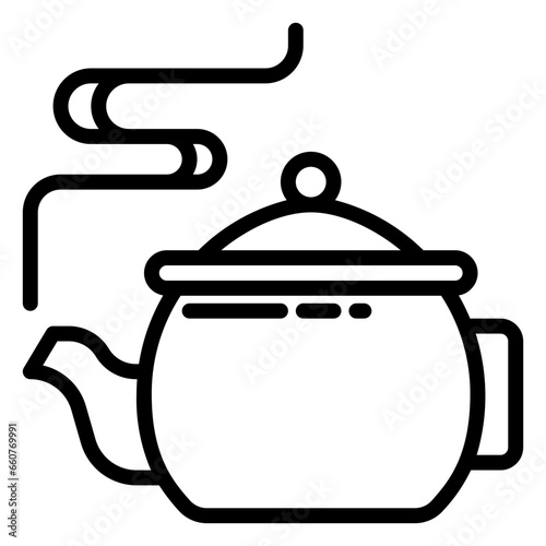 Teapot icon, line icon style