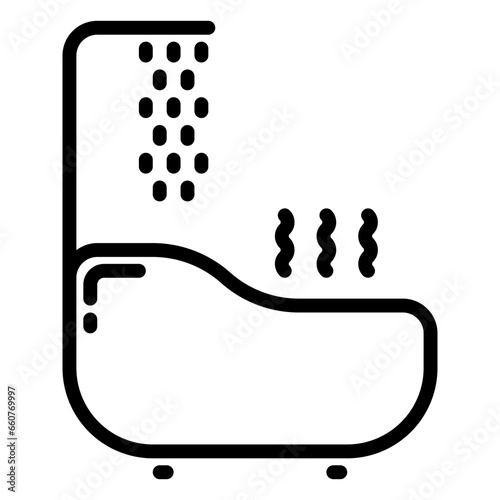 Bathtub icon, line icon style