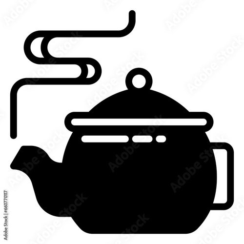 Teapot icon, glyph icon style