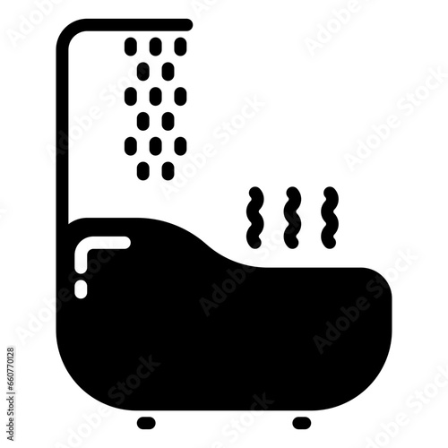 Bathtub icon, glyph icon style